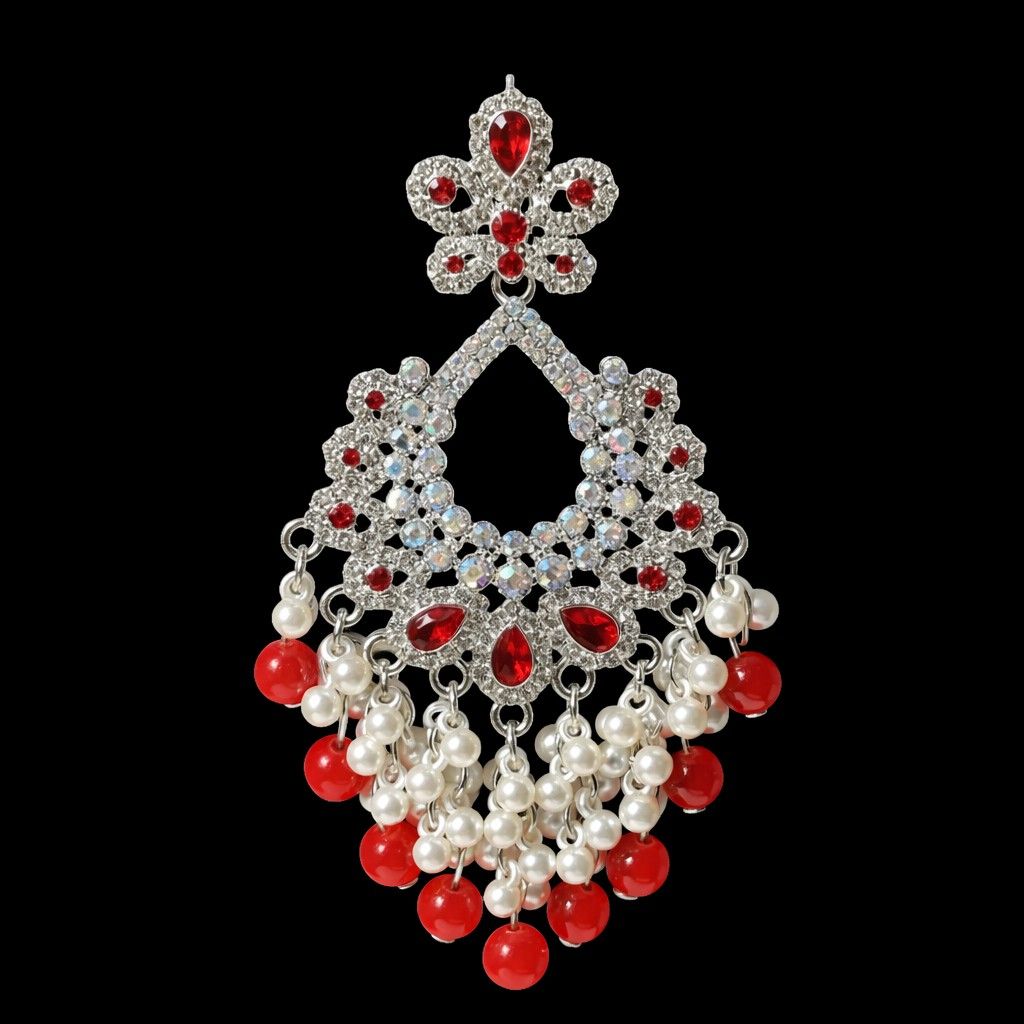Finish Ruby & Pearl Chandelier Earrings